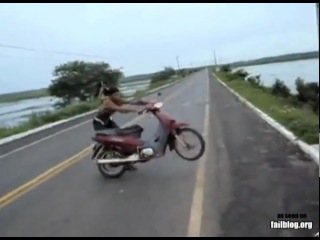 funny flew off a moped
